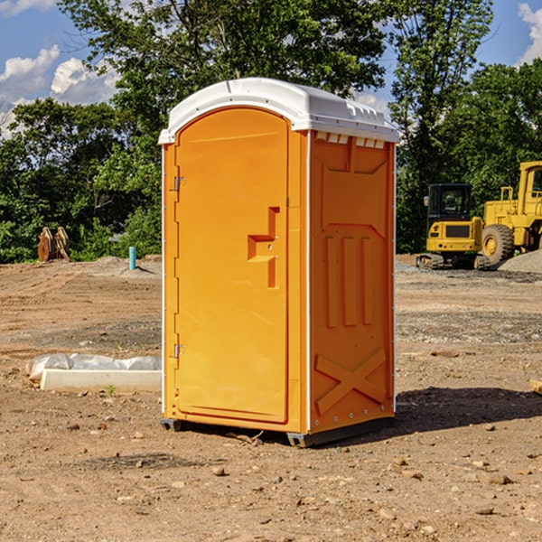 how often are the portable restrooms cleaned and serviced during a rental period in Wheatland OK